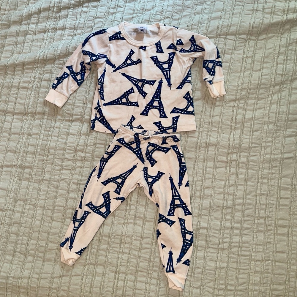 Petit Bateau Eiffel Tower Pajamas Top & Bottom Set
